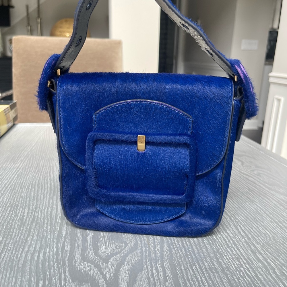 Tory Burch BLUE Mini Pony Hair Shoulder Bag